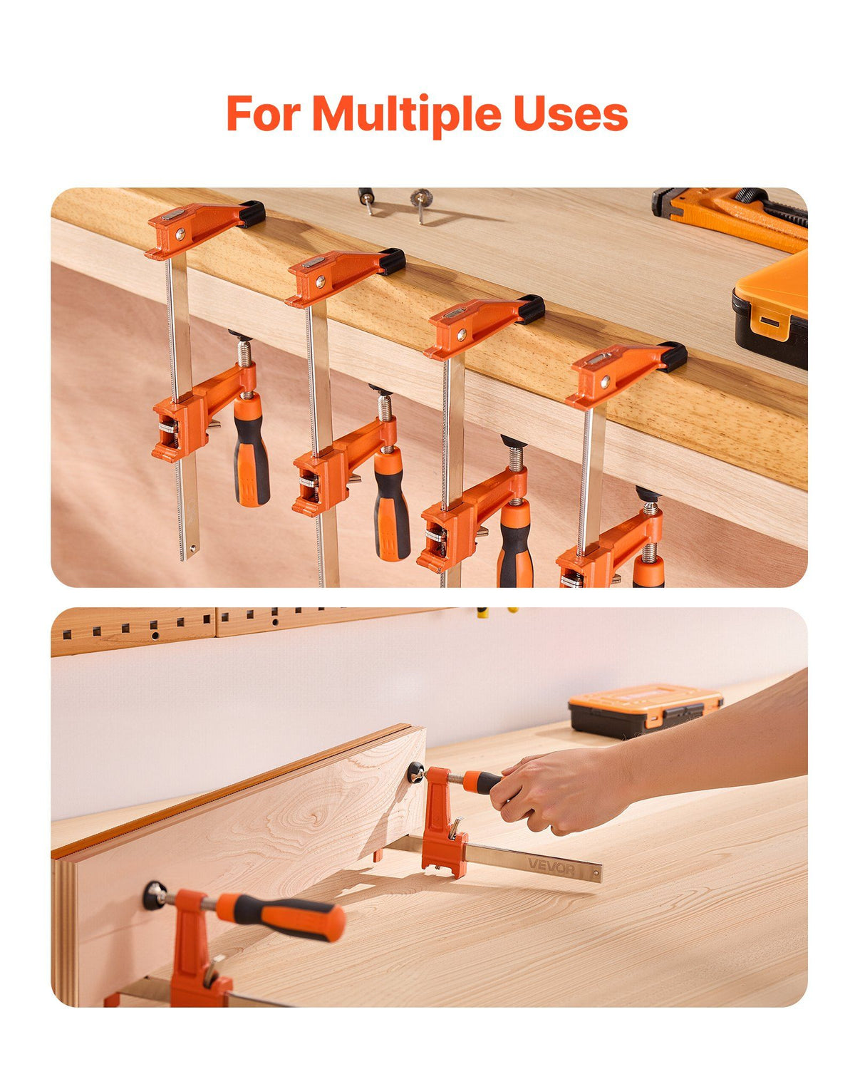 Bar Clamps for Woodworking, 2-Pack 15.24 cm and 2-Pack 30.48 cm, Lockable F-Clamp with 272 kg Load Limit, V952-FJ12INCH4ZTD5D0S0001V0