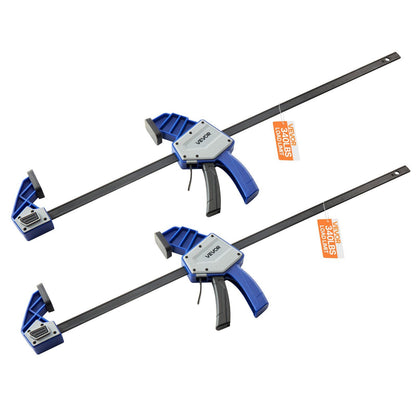 Bar Clamps for Woodworking, 2-Pack 60.96 cm One-Handed Clamp/Spreader, Quick-Grip F-Clamp with 154 kg Load V952-FJ24INCH2GKSW13LH002V0