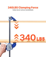 Bar Clamps for Woodworking, 2-Pack 60.96 cm One-Handed Clamp/Spreader, Quick-Grip F-Clamp with 154 kg Load V952-FJ24INCH2GKSW13LH002V0