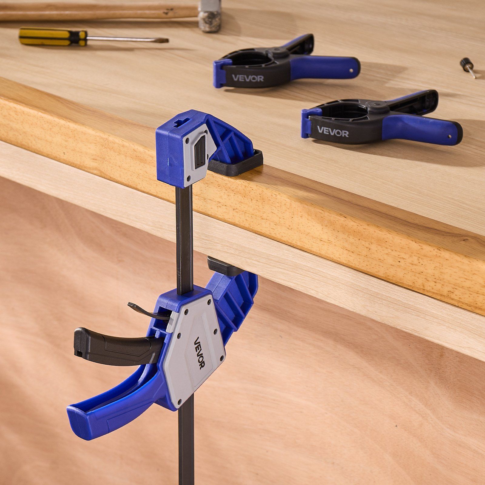 Bar Clamps for Woodworking, 2-Pack 60.96 cm One-Handed Clamp/Spreader, Quick-Grip F-Clamp with 154 kg Load V952-FJ24INCH2GKSW13LH002V0