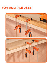Bar Clamps for Woodworking, 2-Pack 610 mm Opening, Lockable F-Clamp with 272 kg Load Limit, 63.5 mm Depth, V952-FJ24INCH2GZTLIK3X001V0
