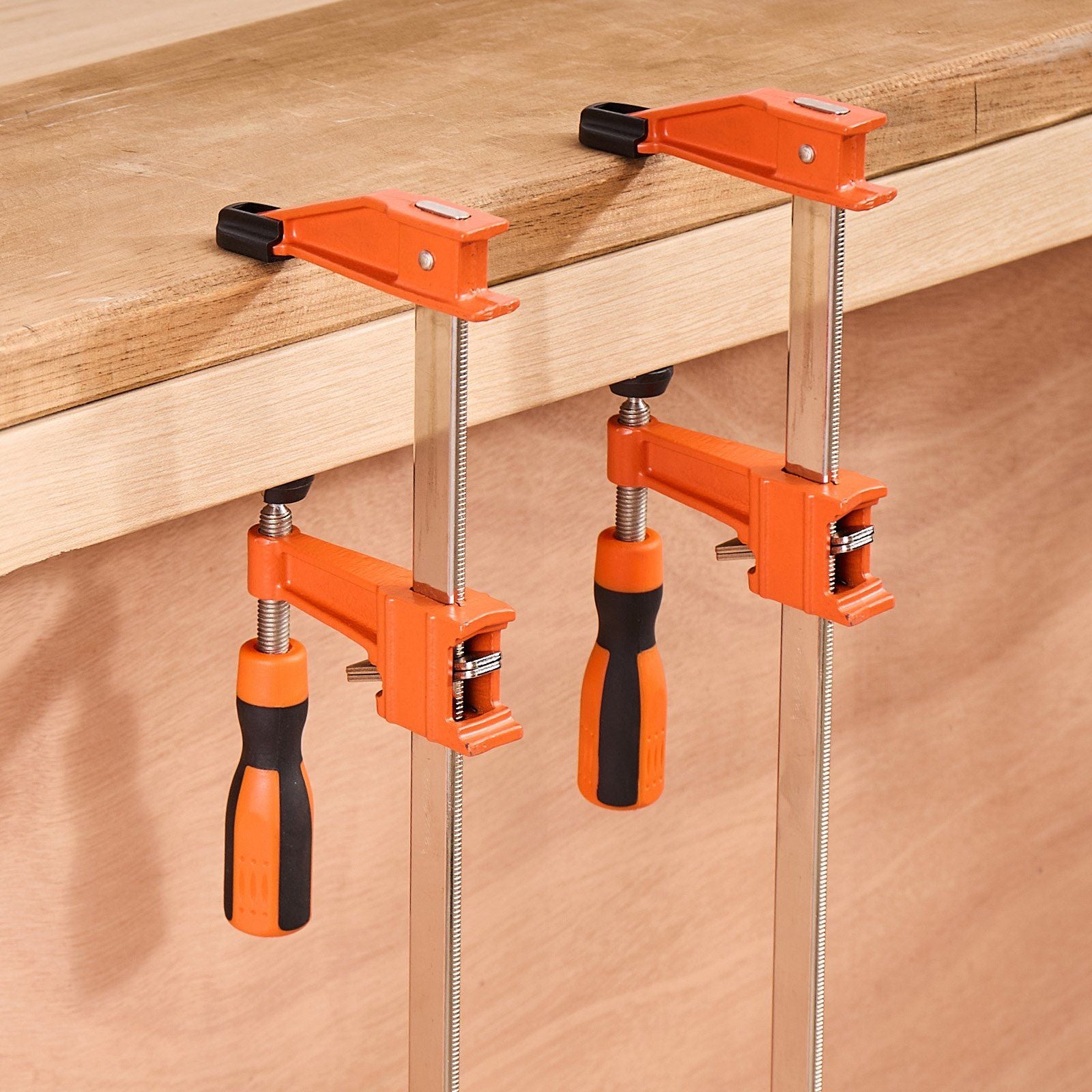 Bar Clamps for Woodworking, 2-Pack 610 mm Opening, Lockable F-Clamp with 272 kg Load Limit, 63.5 mm Depth, V952-FJ24INCH2GZTLIK3X001V0