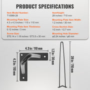 711.2MM Hairpin Furniture Legs, Metal Home DIY Projects for Nightstand, Coffee Table, Desk, 226.8KG Load V952-FJ2GZT28YC1205ROLV0