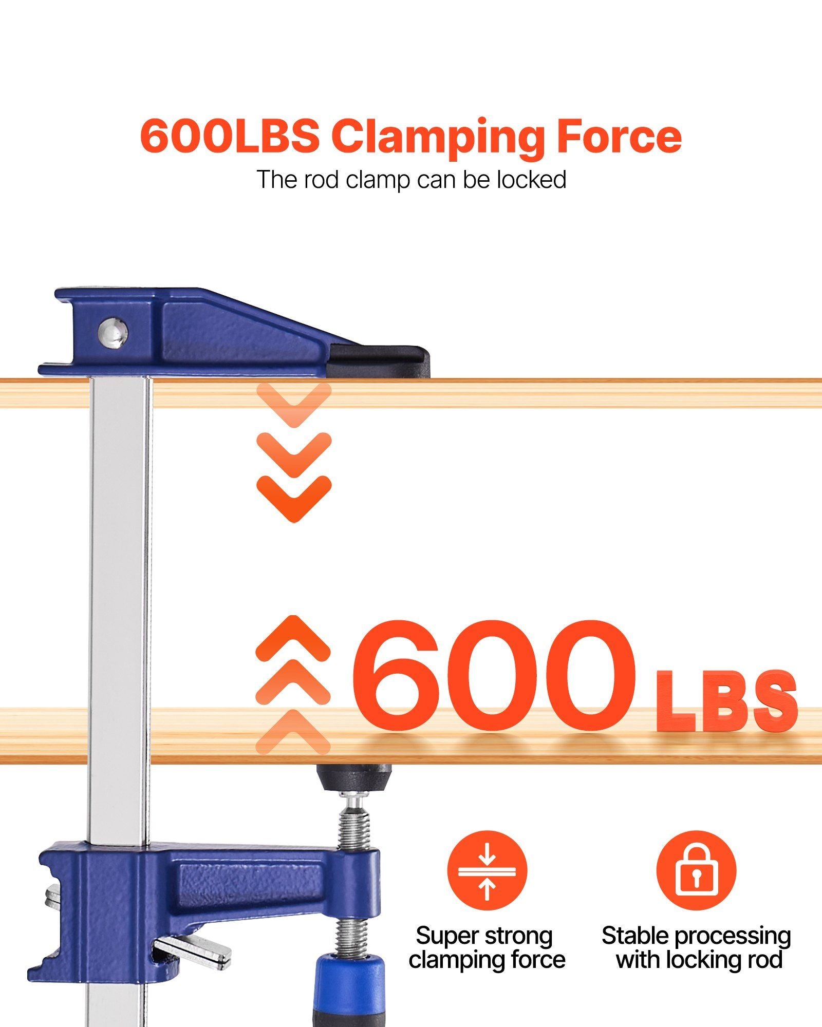 Bar Clamps for Woodworking, 2-Pack 91.4 cm Opening, Lockable F-Clamp with 272 kg Load Limit,63.5 mm Depth, V952-FJ36INCH2GZTY7VBV001V0