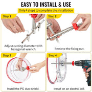 Adjustable Hole Saw Cutter Kit, 1-5/8" to 8" (40-200 mm), Two Replaceable Pilot Drill Bits, Twin Blade V952-FJKKQZDFC1588U5VPV0
