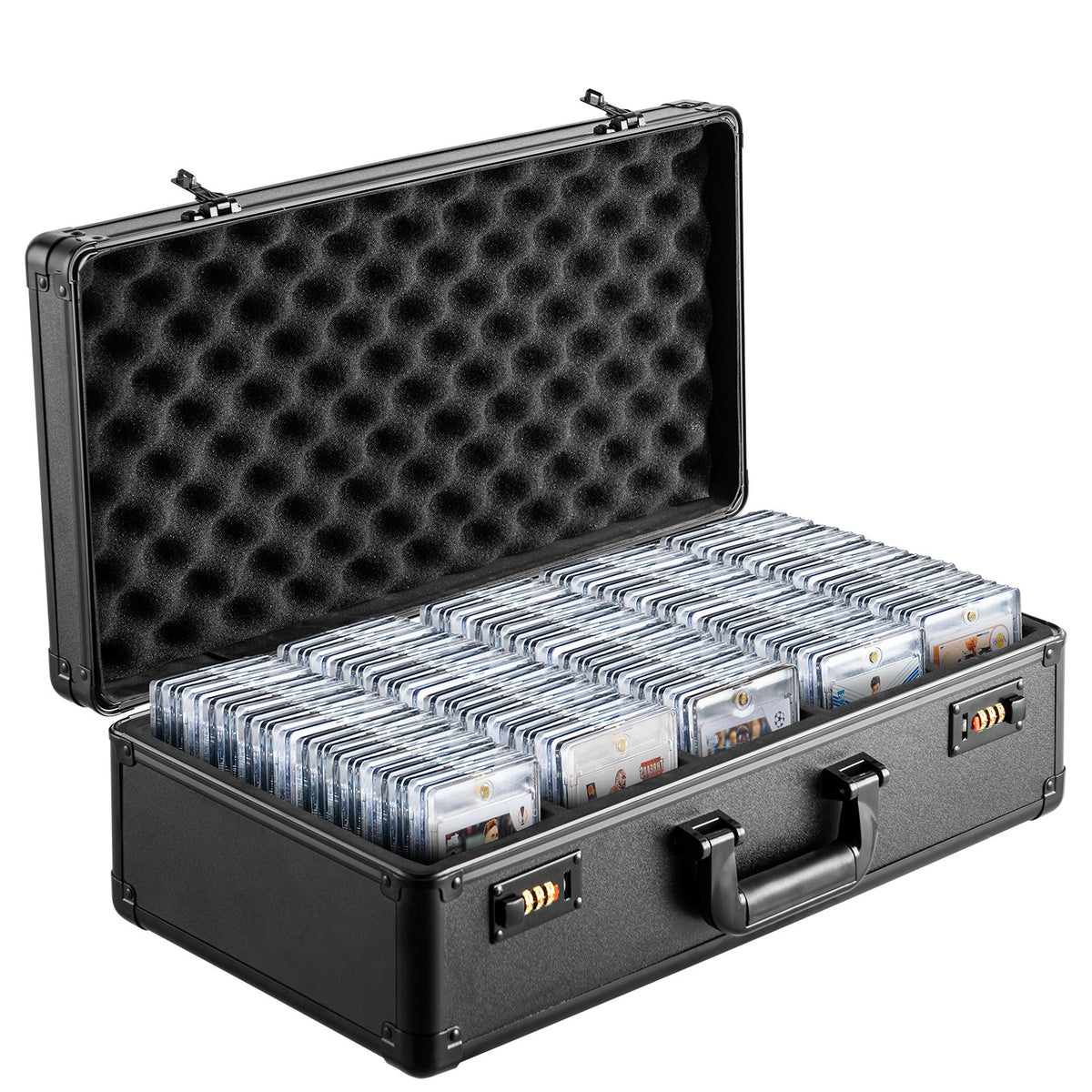 Graded Card Storage Box, 5 Slots, Graded Sports Cards Holder Carrying Case with Coded Lock Foam Dividers, for V952-FJKSNHMMS162LU13NV0