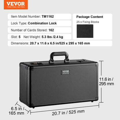 Graded Card Storage Box, 5 Slots, Graded Sports Cards Holder Carrying Case with Coded Lock Foam Dividers, for V952-FJKSNHMMS162LU13NV0