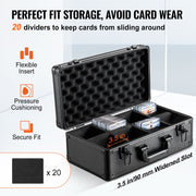 Graded Card Storage Box, 4 Slots, Graded Sports Cards Holder Carrying Case with Key Lock Foam Dividers, for V952-FJKSNHYCSKK1V3VTKV0