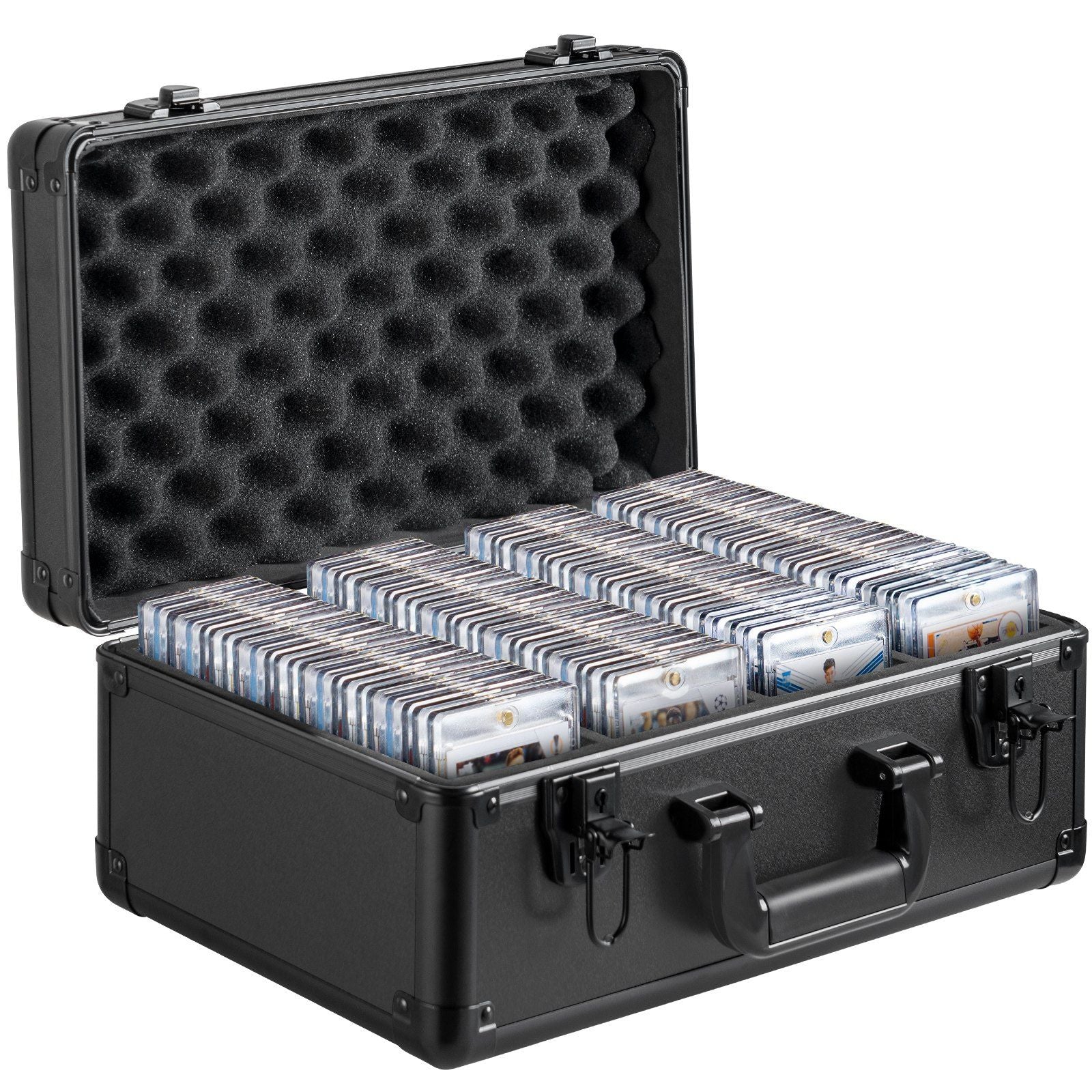 Graded Card Storage Box, 4 Slots, Graded Sports Cards Holder Carrying Case with Key Lock Foam Dividers, for V952-FJKSNHYCSKK9N54I7V0