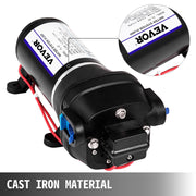 Water Pressure Diaphragm Pump, 12V FL-40 High Pressure Diaphragm Water Pump, 40PSI Automatic Self Priming V952-FL-40GMB12V000001V0