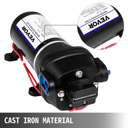 Water Pressure Diaphragm Pump, 12V FL-40 High Pressure Diaphragm Water Pump, 40PSI Automatic Self Priming V952-FL-40GMB12V000001V0