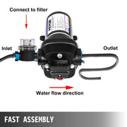 Water Pressure Diaphragm Pump, 12V FL-40 High Pressure Diaphragm Water Pump, 40PSI Automatic Self Priming V952-FL-40GMB12V000001V0