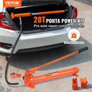 20 Ton Porta Power Kit, Portable Hydraulic Jack with 4.6 ft/1.4 m Oil Hose, Car Frame Repair Tool with V952-FLDTJHSD20TPUKYSUV0