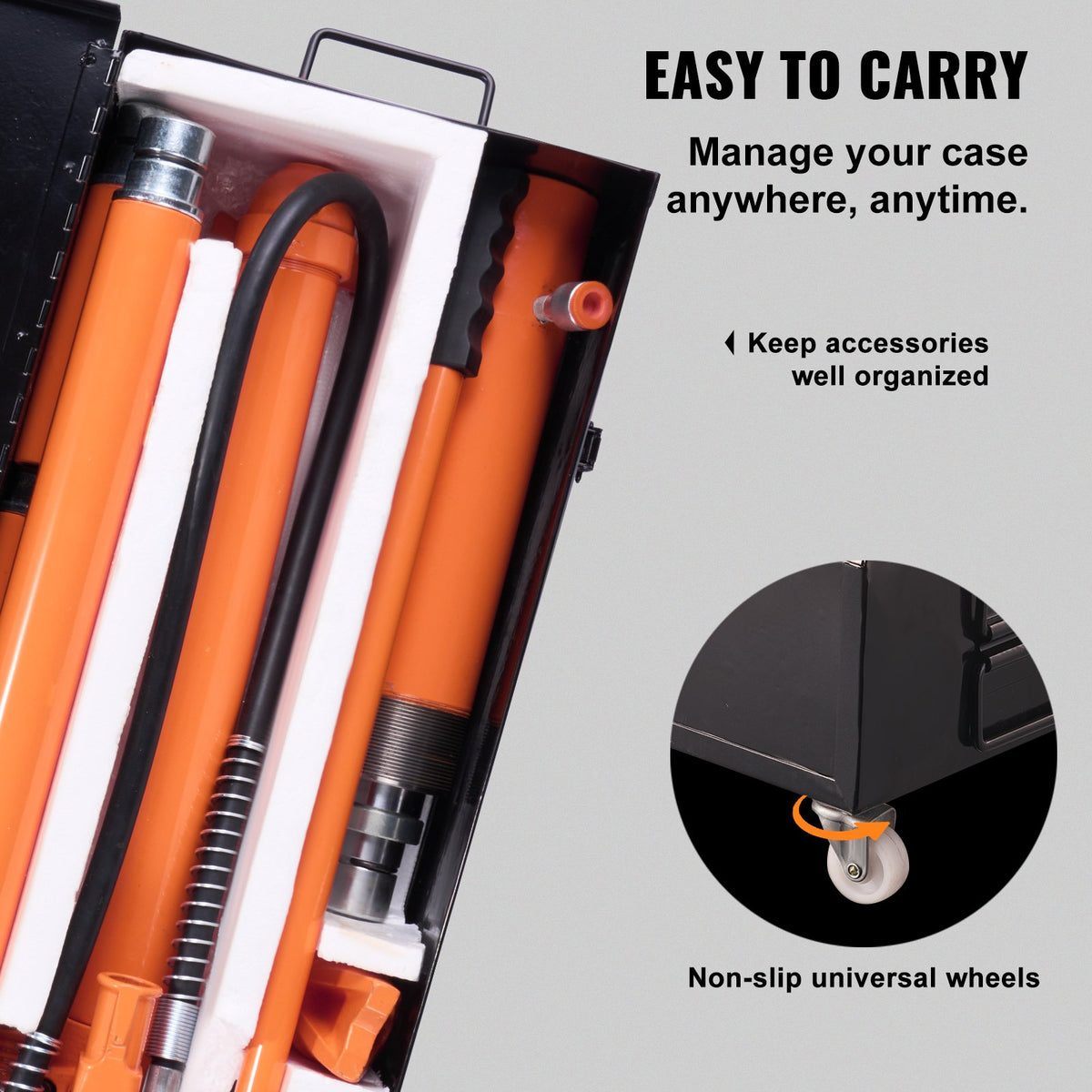 20 Ton Porta Power Kit, Portable Hydraulic Jack with 4.6 ft/1.4 m Oil Hose, Car Frame Repair Tool with V952-FLDTJHSD20TPUKYSUV0