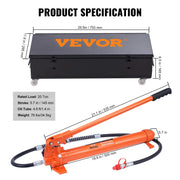 20 Ton Porta Power Kit, Portable Hydraulic Jack with 4.6 ft/1.4 m Oil Hose, Car Frame Repair Tool with V952-FLDTJHSD20TPUKYSUV0