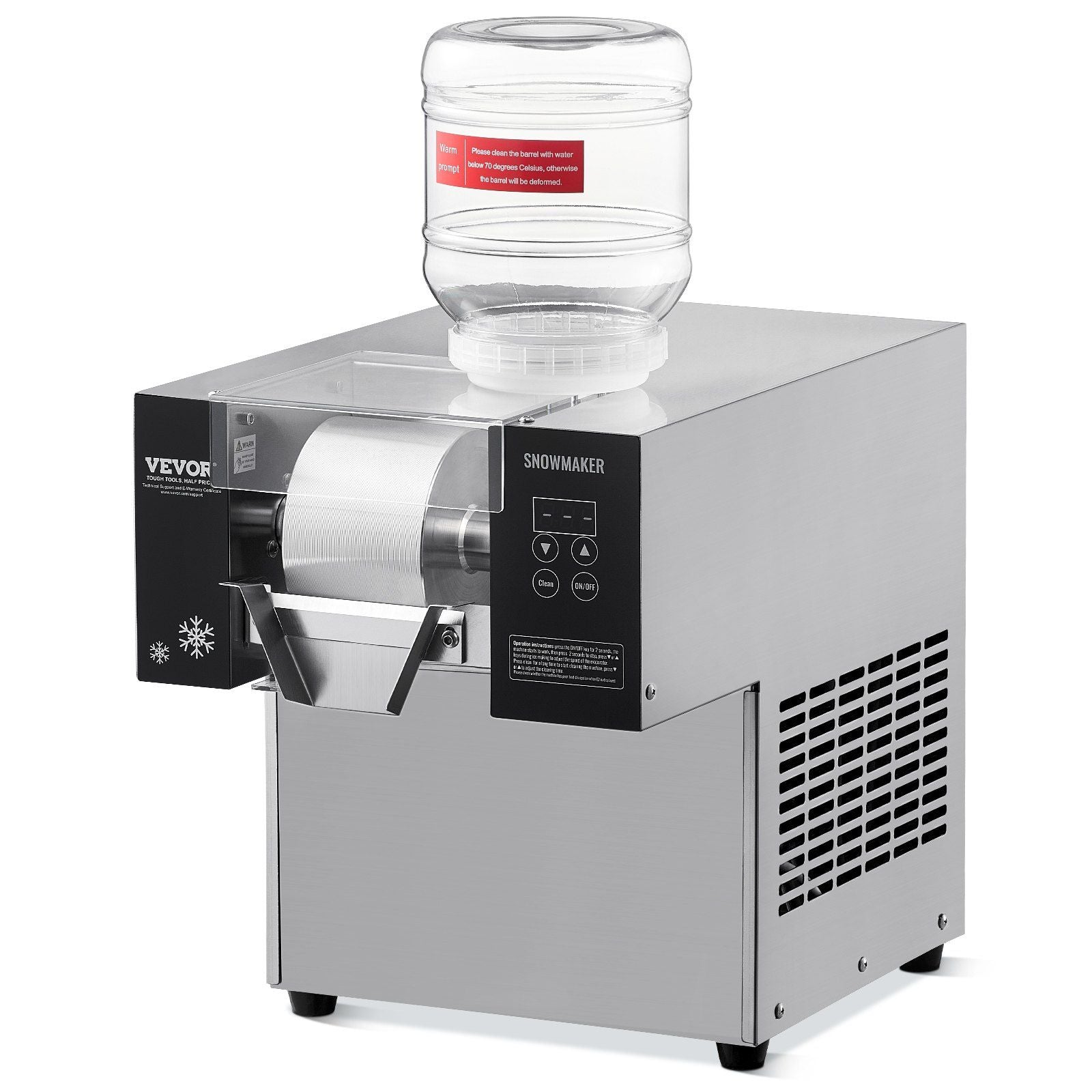 Commercial Snowflake Ice Machine, 176.4LBS/24H Snowflake Ice Maker, Stainless Steel Ice Shaver Machine, V952-FLXNBJFLLEDPEG7B6V3