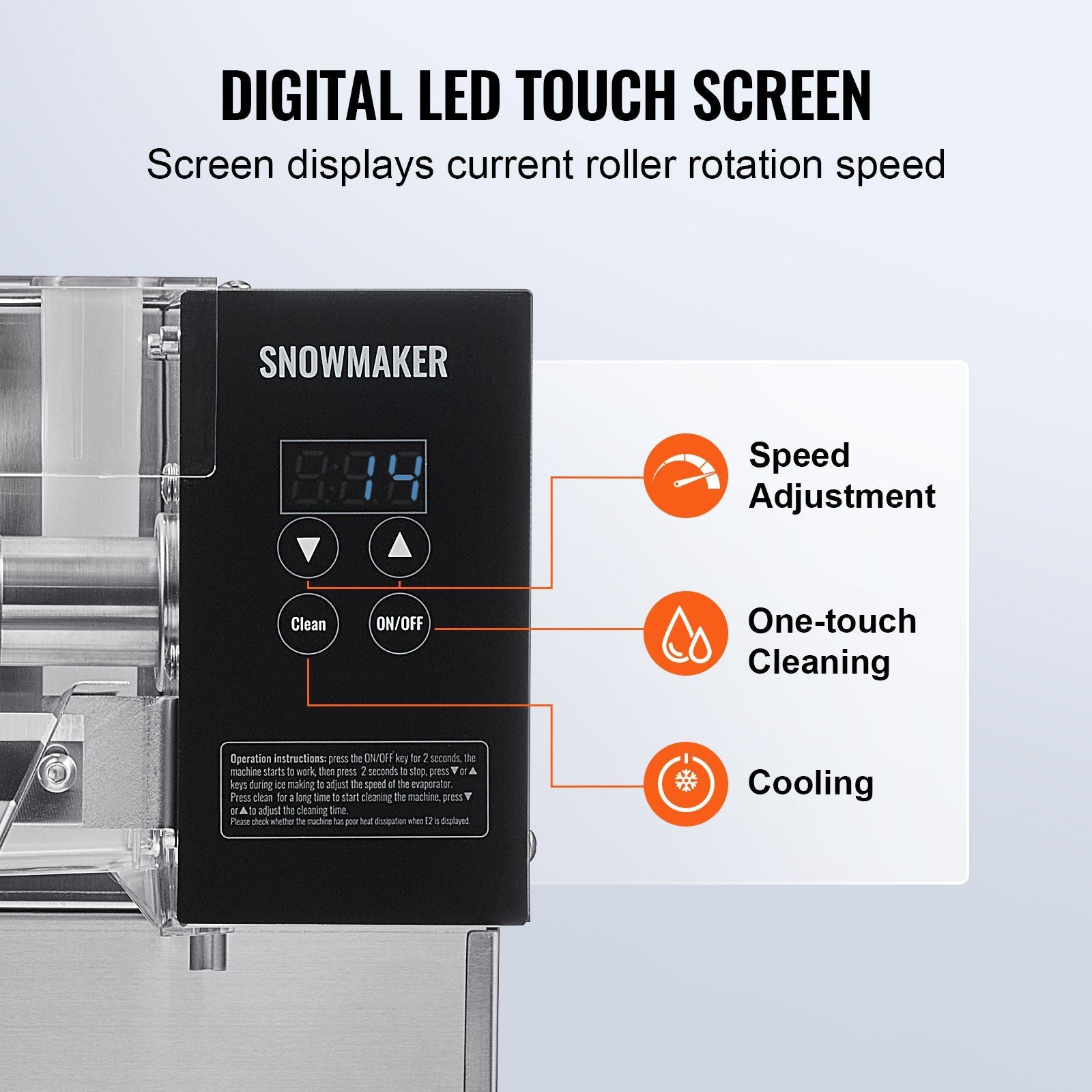 Commercial Snowflake Ice Machine, 176.4LBS/24H Snowflake Ice Maker, Stainless Steel Ice Shaver Machine, V952-FLXNBJFLLEDPEG7B6V3