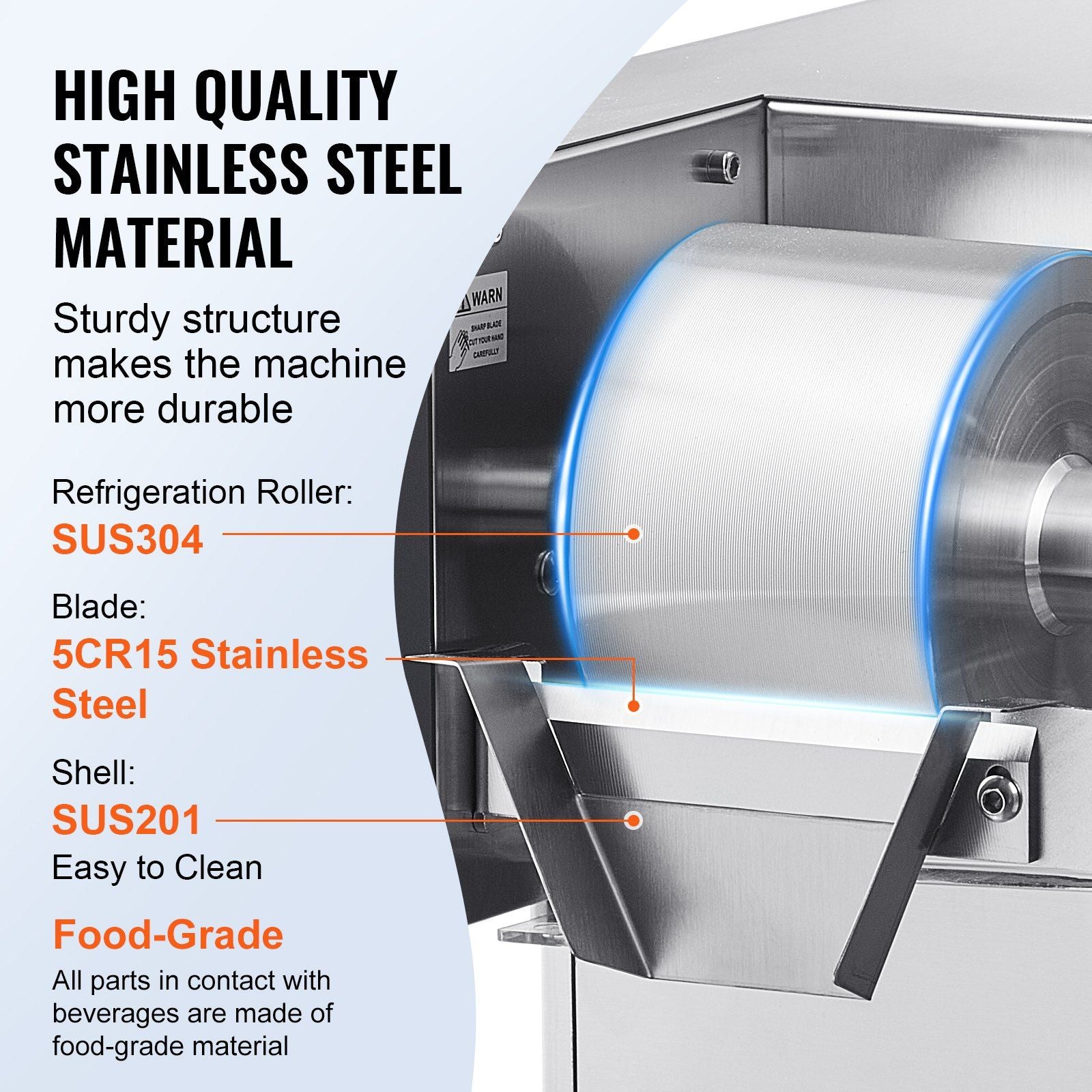 Commercial Snowflake Ice Machine, 176.4LBS/24H Snowflake Ice Maker, Stainless Steel Ice Shaver Machine, V952-FLXNBJFLLEDPEG7B6V3