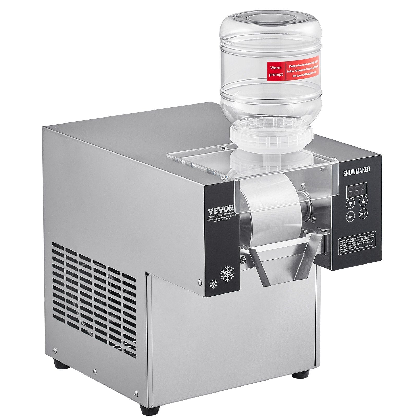 Commercial Snowflake Ice Machine, 176.4LBS/24H Snowflake Ice Maker, Stainless Steel Ice Shaver Machine, V952-FLXNBJFLLEDPEG7B6V3