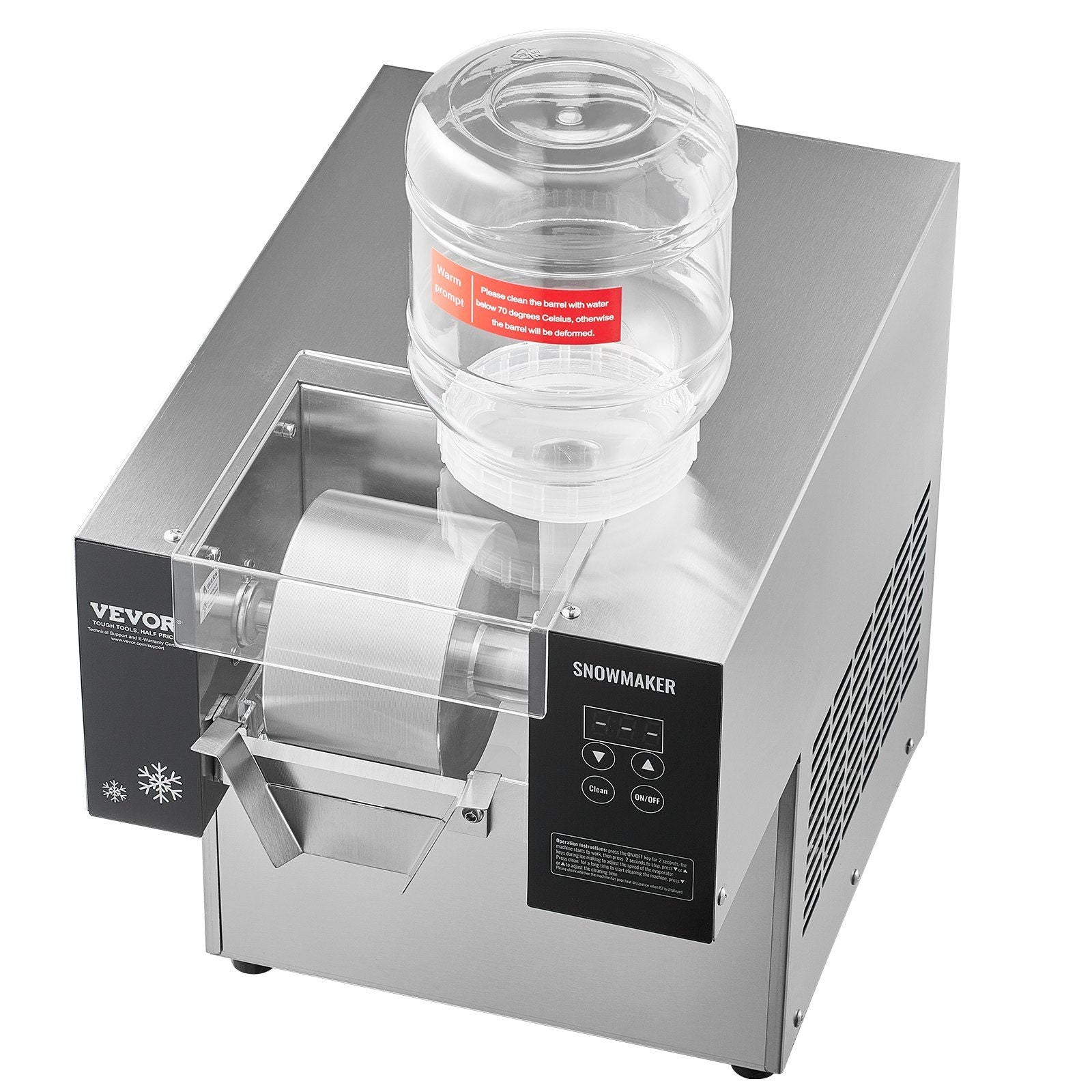 Commercial Snowflake Ice Machine, 176.4LBS/24H Snowflake Ice Maker, Stainless Steel Ice Shaver Machine, V952-FLXNBJFLLEDPEG7B6V3