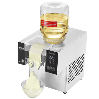 Commercial Snowflake Ice Machine, 276LBS/24H Snowflake Ice Maker, Stainless Steel Ice Shaver Machine, V952-FLXNBJFLLEDPOLJG2V3