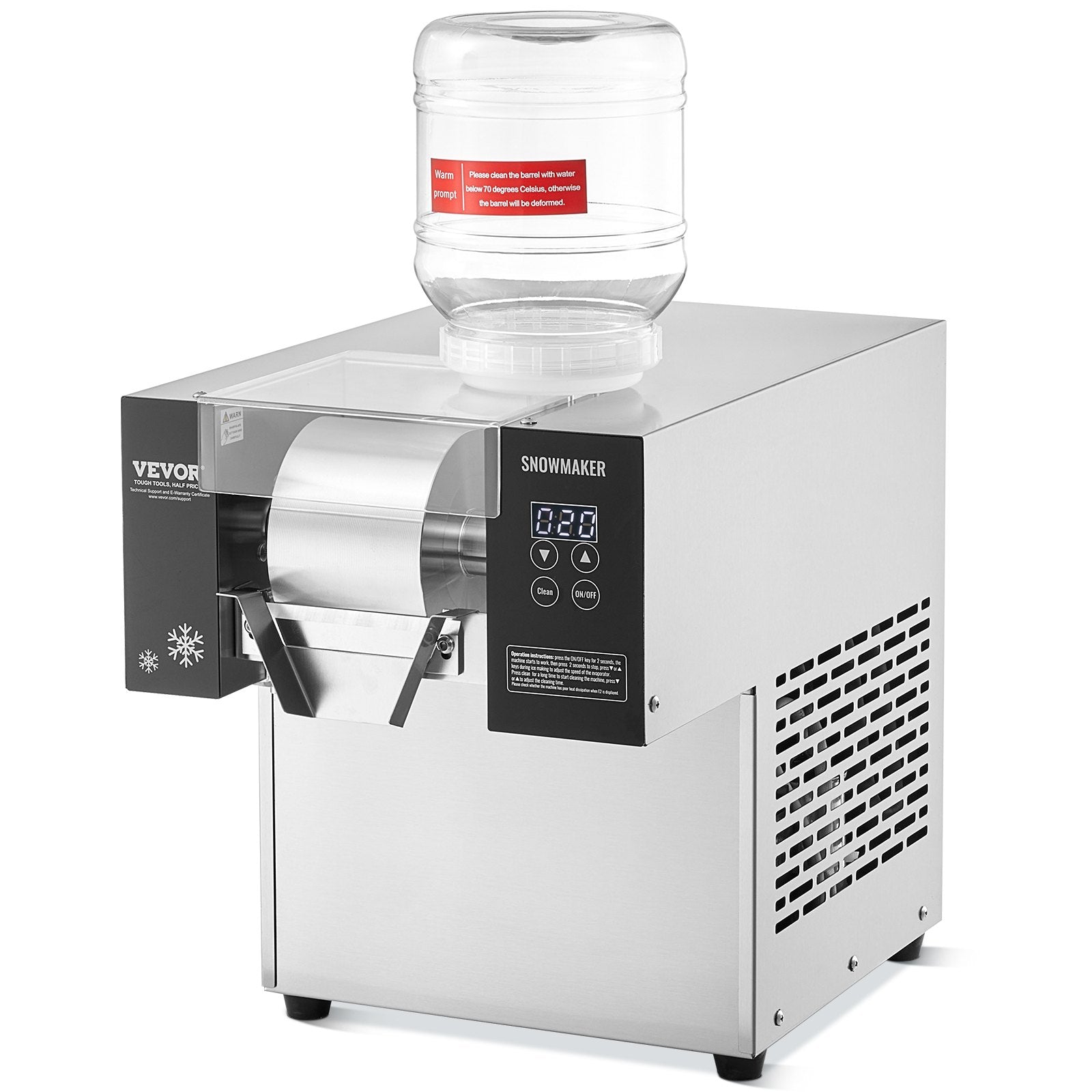 Commercial Snowflake Ice Machine, 375LBS/24H Snowflake Ice Maker, Stainless Steel Ice Shaver Machine, V952-FLXNBJFLLEDPXZ9CHV3