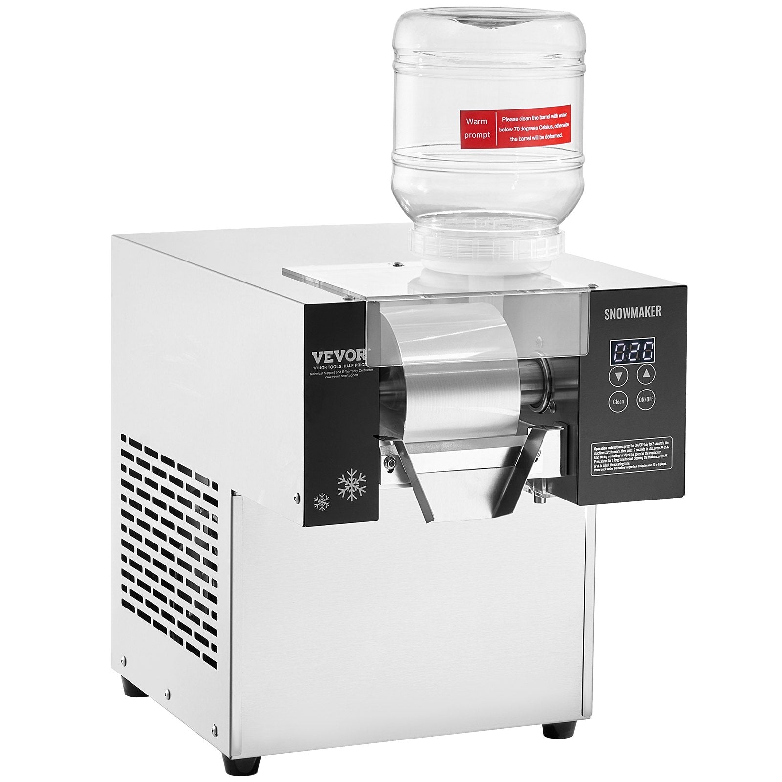 Commercial Snowflake Ice Machine, 375LBS/24H Snowflake Ice Maker, Stainless Steel Ice Shaver Machine, V952-FLXNBJFLLEDPXZ9CHV3
