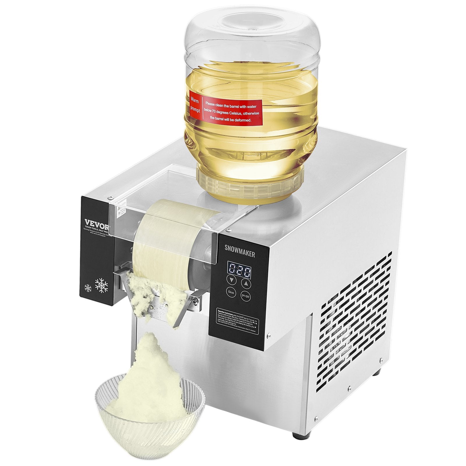 Commercial Snowflake Ice Machine, 375LBS/24H Snowflake Ice Maker, Stainless Steel Ice Shaver Machine, V952-FLXNBJFLLEDPXZ9CHV3