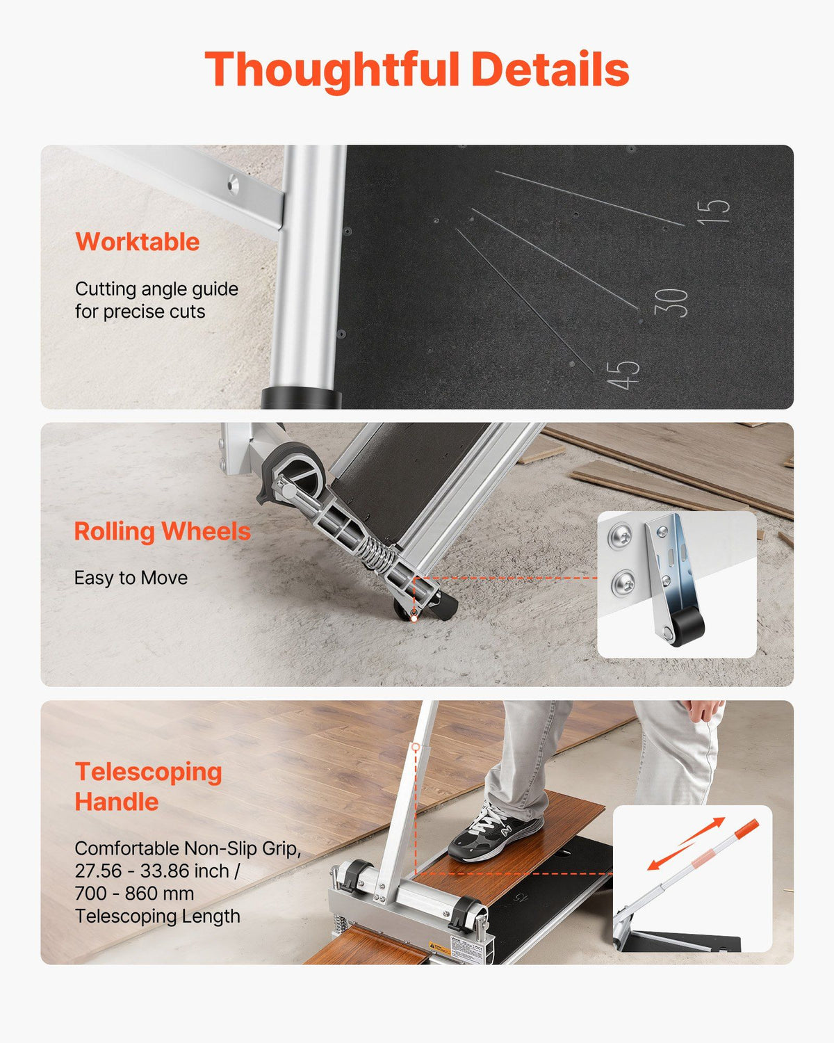 330mm Vinyl Floor Cutter, 12mm Thick Laminate Flooring Cutter with 15 degrees/30 degrees/45 degrees V952-FLXQGDBQGJ13YQW5R001V0