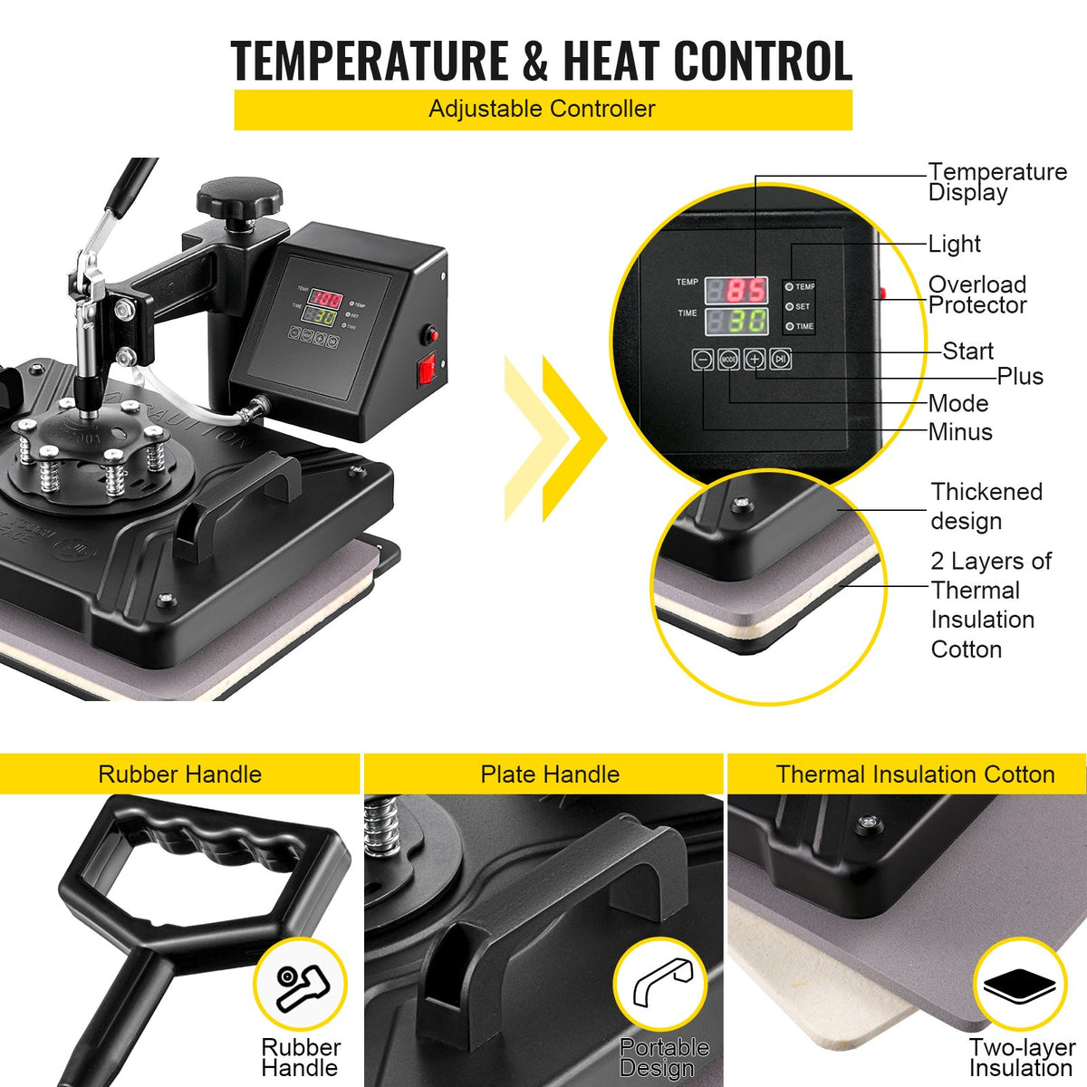 New Digital Clamshell 12" X 15" (29 X 38cm) Heat Transfer Press T-Shirt Sublimation Machine V952-FM1151DGNTHJ00001V3