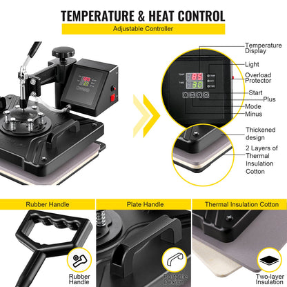 New Digital Clamshell 12" X 15" (29 X 38cm) Heat Transfer Press T-Shirt Sublimation Machine V952-FM1151DGNTHJ00001V3