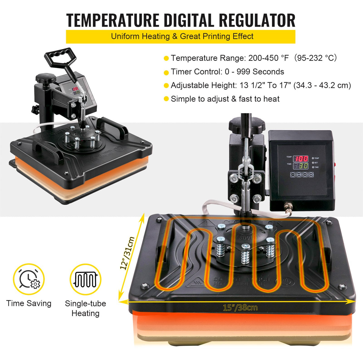 New Digital Clamshell 12" X 15" (29 X 38cm) Heat Transfer Press T-Shirt Sublimation Machine V952-FM1151DGNTHJ00001V3