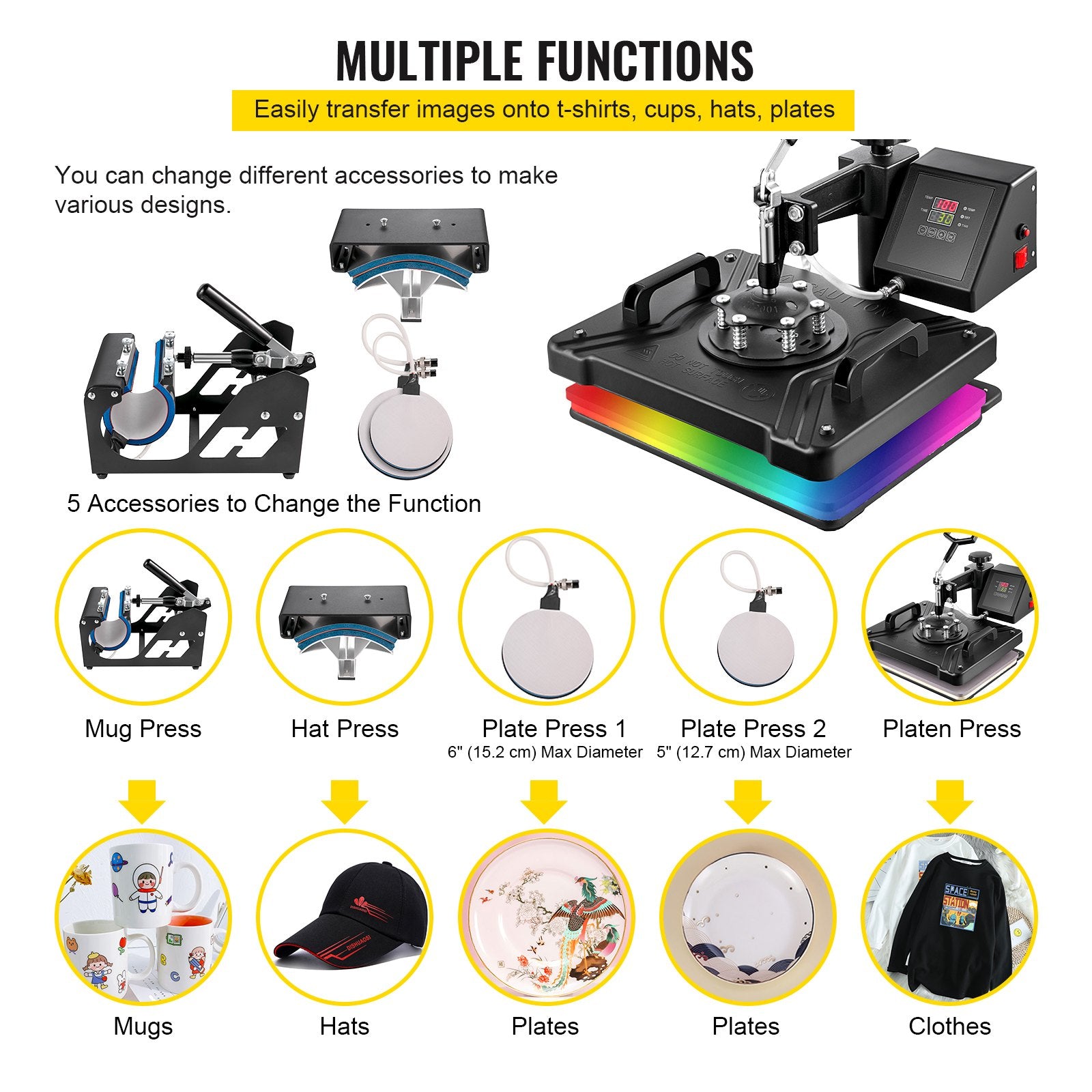 New Digital Clamshell 12" X 15" (29 X 38cm) Heat Transfer Press T-Shirt Sublimation Machine V952-FM1151DGNTHJ00001V3