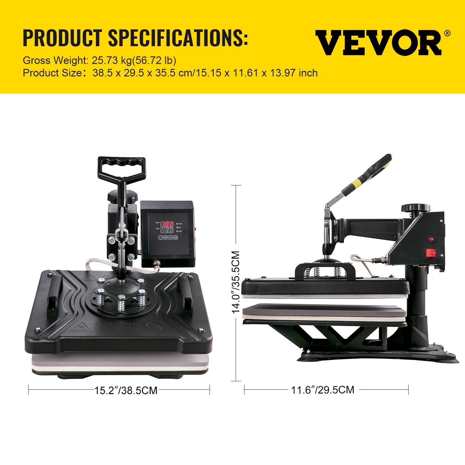 New Digital Clamshell 12" X 15" (29 X 38cm) Heat Transfer Press T-Shirt Sublimation Machine V952-FM1151DGNTHJ00001V3