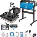 5 In1 12" X 15" (30 X 38cm) Heat Transfer Press + 28 Inch Vinyl Cutter Machine Kit Software V952-FM1151+KZJ-720001V3