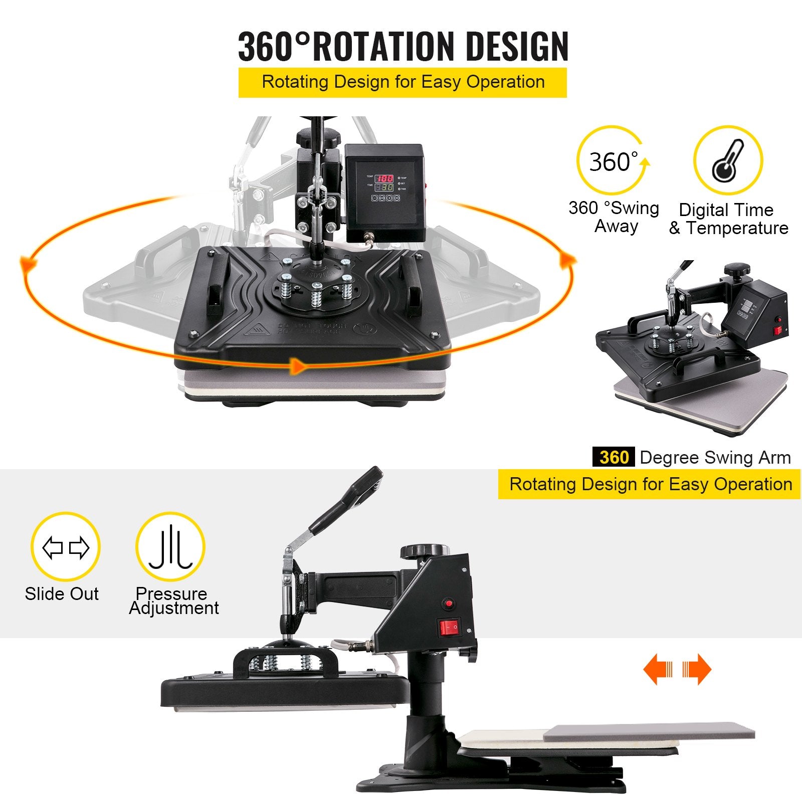 5 In1 12" X 15" (30 X 38cm) Heat Transfer Press + 28 Inch Vinyl Cutter Machine Kit Software V952-FM1151+KZJ-720001V3