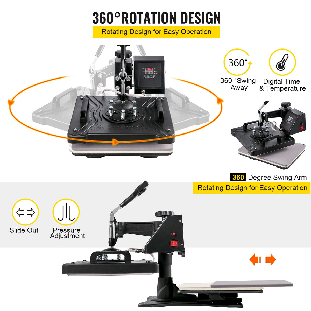 5 In1 12" X 15" (30 X 38cm) Heat Transfer Press + 28 Inch Vinyl Cutter Machine Kit Software V952-FM1151+KZJ-720001V3