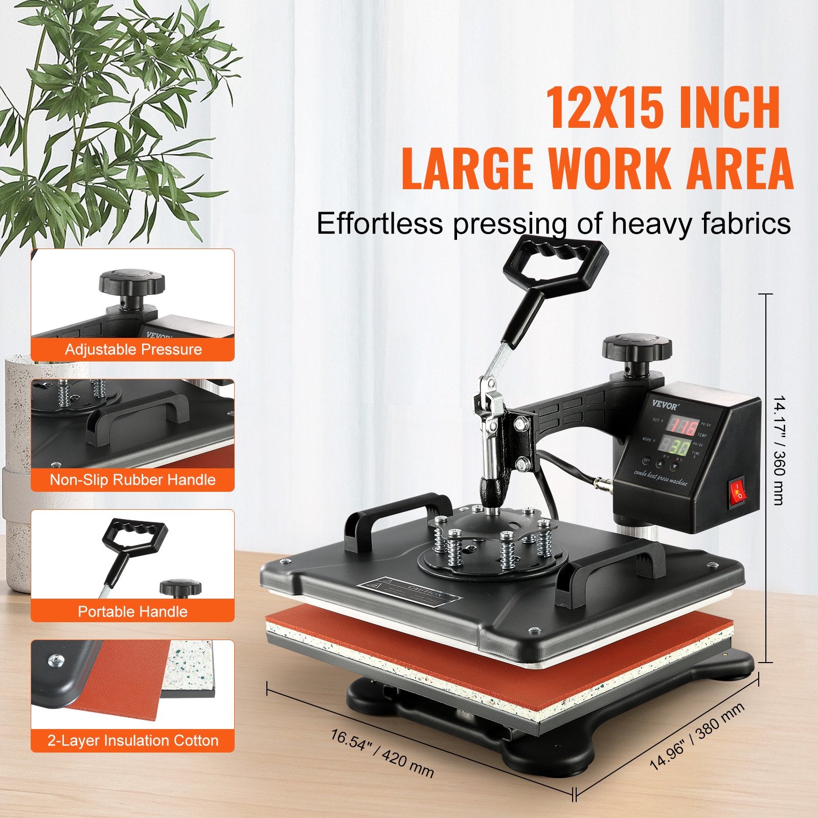 1400W Heat Press Machine 8 In 1 Sublimation Steel Frame Heat Presses with Temperature And Time Control V952-FM1181DGNTHJ00001V3