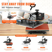 1400W Heat Press Machine 8 In 1 Sublimation Steel Frame Heat Presses with Temperature And Time Control V952-FM1181DGNTHJ00001V3