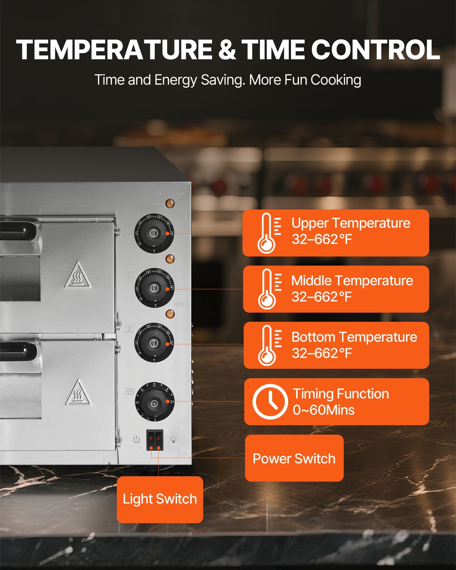 Commercial Pizza Oven Countertop, 14-Inch Double Deck Layer, Stainless Steel Electric Pizza Oven with Stone V952-FMDRPSLSCSXNVZD4XV3