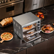 Commercial Pizza Oven Countertop, 14-Inch Double Deck Layer, Stainless Steel Electric Pizza Oven with Stone V952-FMDRPSLSCSXNVZD4XV3