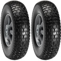 Solid PU Run-Flat Tire Wheel, 254 mm, 2-Pack, 81.6 kg Dynamic Load, 99.8 kg Static Load, Flat Free Tubeless V952-FPLJAZPU180LBKDVKV0