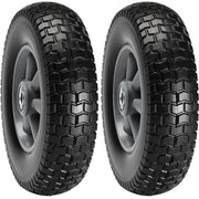 Solid PU Run-Flat Tire Wheel, 254 mm, 2-Pack, 81.6 kg Dynamic Load, 99.8 kg Static Load, Flat Free Tubeless V952-FPLJAZPU180LBKDVKV0