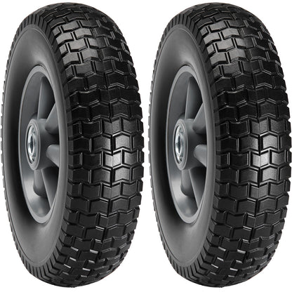 Solid PU Run-Flat Tire Wheel, 254 mm, 2-Pack, 81.6 kg Dynamic Load, 99.8 kg Static Load, Flat Free Tubeless V952-FPLJAZPU180LBKDVKV0