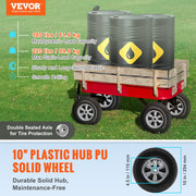 Solid PU Run-Flat Tire Wheel, 254 mm, 2-Pack, 81.6 kg Dynamic Load, 99.8 kg Static Load, Flat Free Tubeless V952-FPLJAZPU180LBKDVKV0