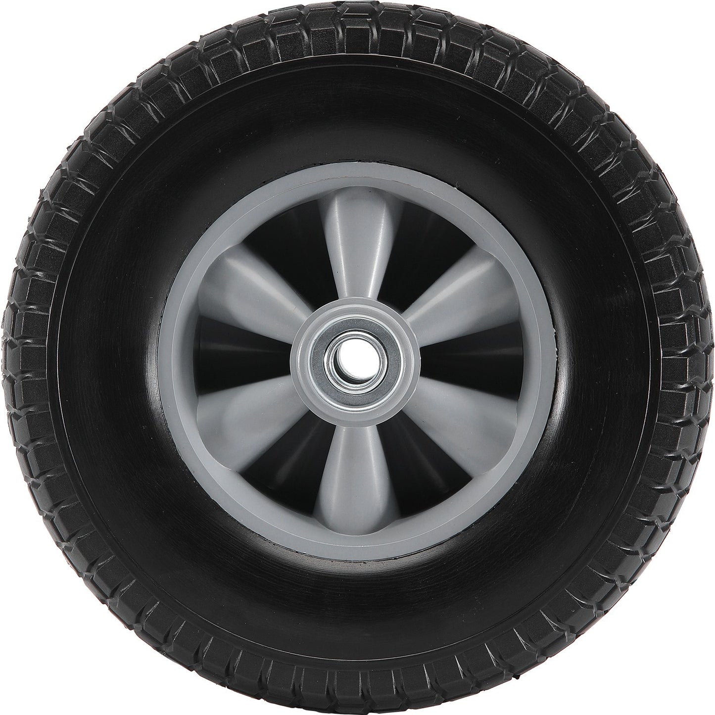 Solid PU Run-Flat Tire Wheel, 254 mm, 2-Pack, 81.6 kg Dynamic Load, 99.8 kg Static Load, Flat Free Tubeless V952-FPLJAZPU180LBKDVKV0