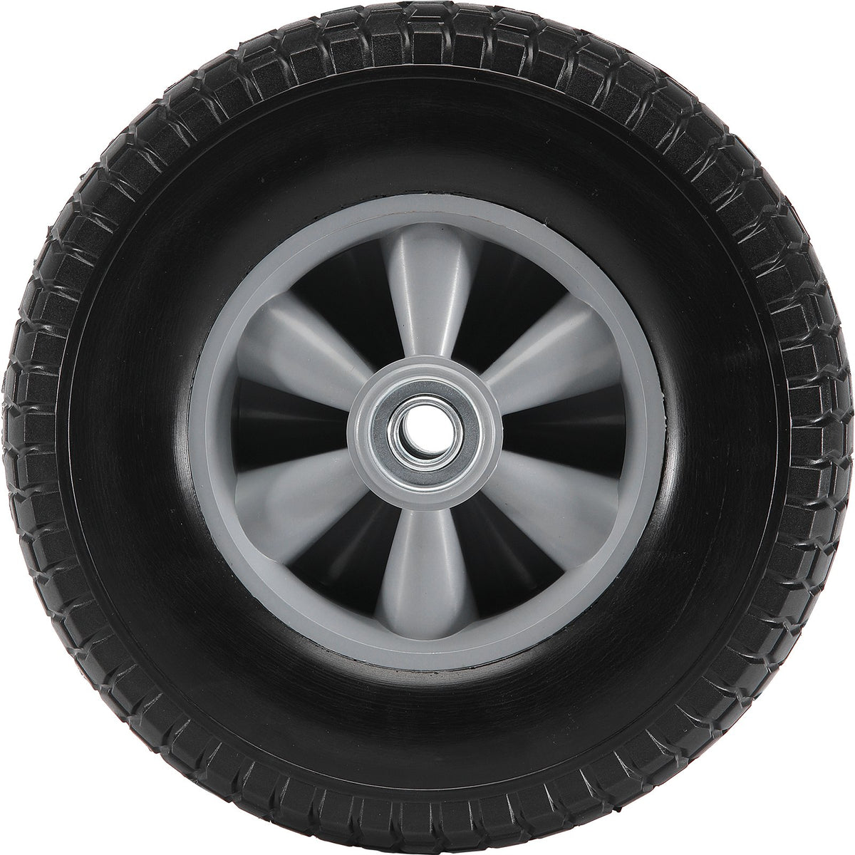 Solid PU Run-Flat Tire Wheel, 254 mm, 2-Pack, 81.6 kg Dynamic Load, 99.8 kg Static Load, Flat Free Tubeless V952-FPLJAZPU180LBKDVKV0