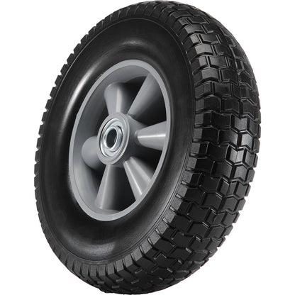 Solid PU Run-Flat Tire Wheel, 254 mm, 2-Pack, 81.6 kg Dynamic Load, 99.8 kg Static Load, Flat Free Tubeless V952-FPLJAZPU180LBKDVKV0
