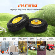 Solid PU Run-Flat Tire Wheel, 254 mm, 2-Pack, 181.4 kg Dynamic Load, 204.1 kg Static Load, Flat Free Tubeless V952-FPLJAZPU400LBUE89V0