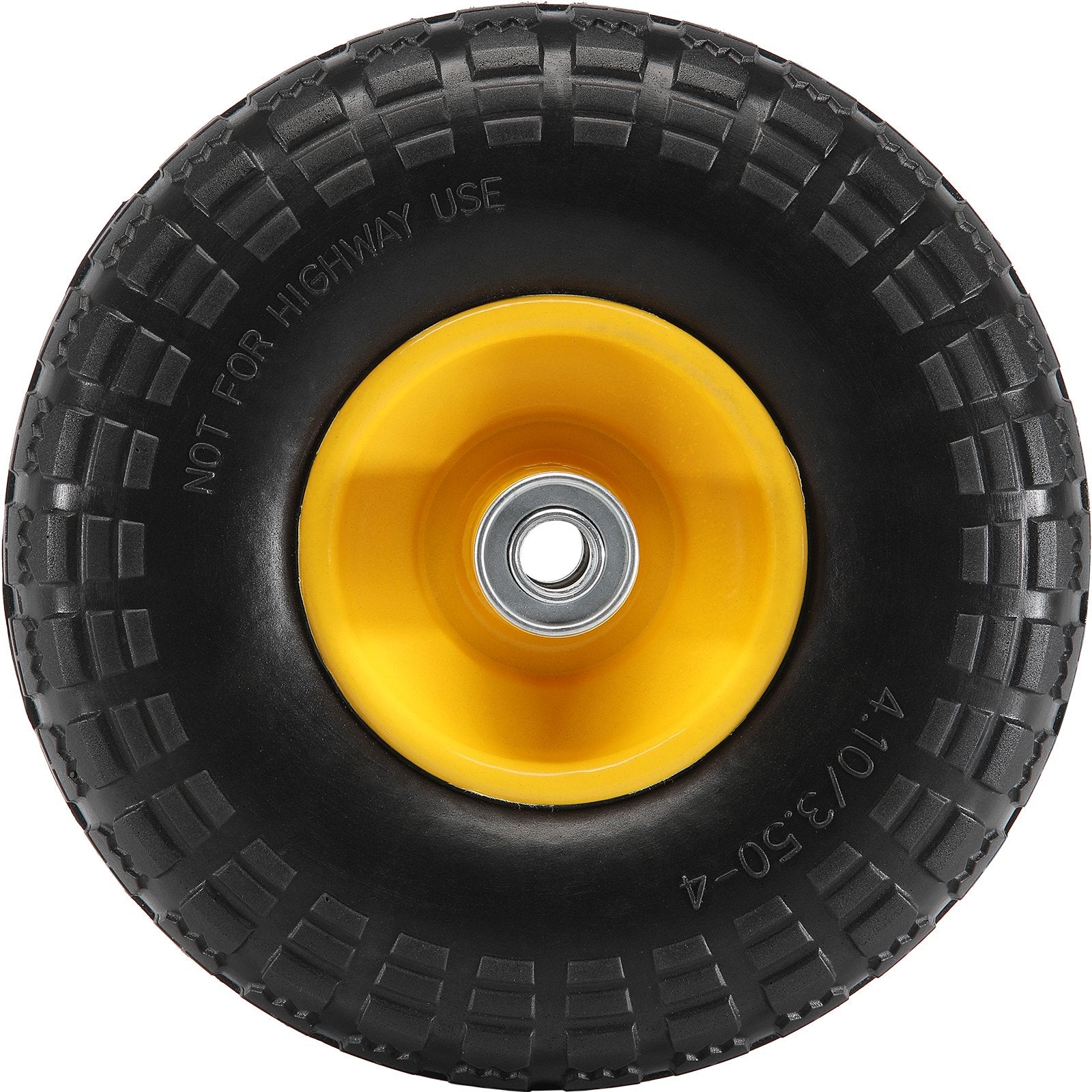 Solid PU Run-Flat Tire Wheel, 254 mm, 2-Pack, 181.4 kg Dynamic Load, 204.1 kg Static Load, Flat Free Tubeless V952-FPLJAZPU400LBUE89V0